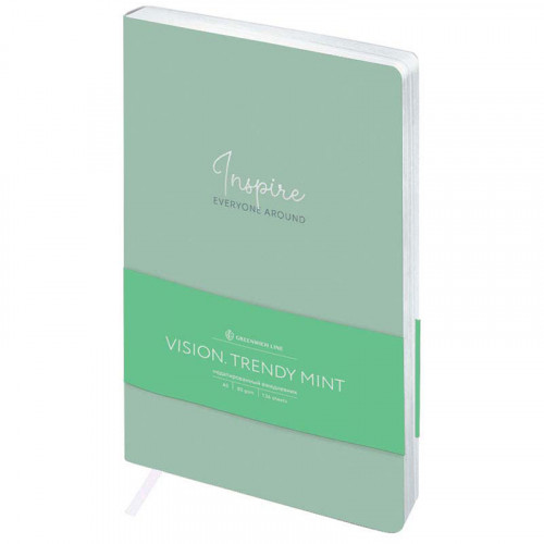 Ежедневник недатированный, А5, 136л., кожзам, Greenwich Line Vision. Trendy mint, тон. блок, срез фольга