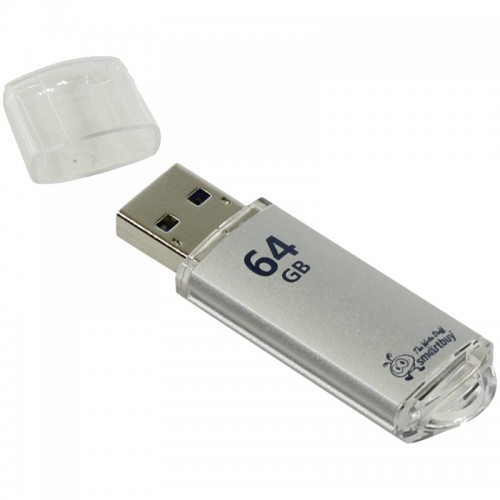 Память Smart Buy V-Cut 64GB, USB 3.0 Flash Drive, серебристый (металл. корпус )