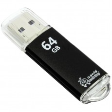 Память Smart Buy V-Cut  64GB, USB 2.0 Flash Drive, черный (металл. корпус )