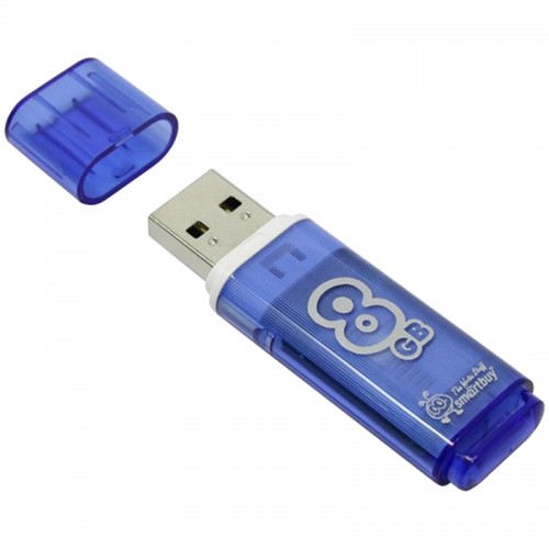 Память Smart Buy Glossy 8GB, USB 2.0 Flash Drive, голубой