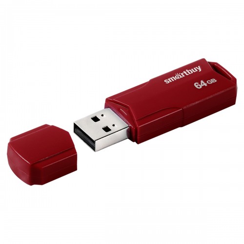 Память Smart Buy Clue 64GB, USB 2.0 Flash Drive, бордовый