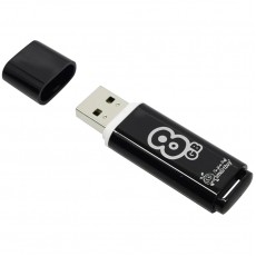 Память Smart Buy Glossy  8GB, USB 2.0 Flash Drive, черный
