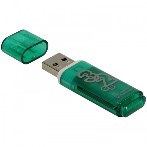 Память Smart Buy Glossy 32GB, USB 2.0 Flash Drive, зеленый