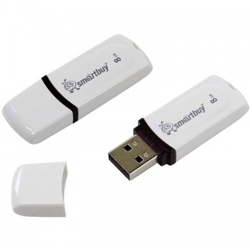 Память Smart Buy Paean 8GB, USB 2.0 Flash Drive, белый