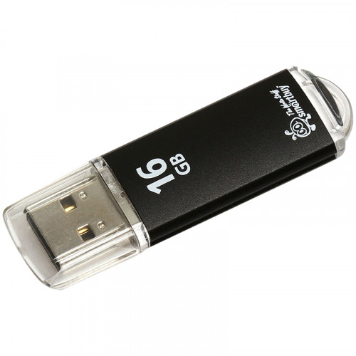 Память Smart Buy V-Cut 16GB, USB 2.0 Flash Drive, черный (металл. корпус )
