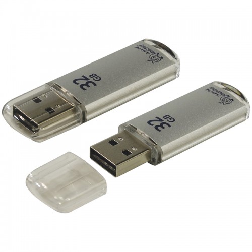 Память Smart Buy V-Cut 32GB, USB 2.0 Flash Drive, серебристый (металл. корпус )