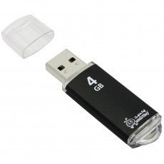 Память Smart Buy V-Cut  4GB, USB 2.0 Flash Drive, черный (металл. корпус )