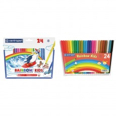 Фломастеры Centropen Rainbow Kids, 24цв., трехгранные, смываемые, ПВХ
