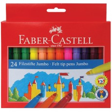 Фломастеры Faber-Castell Замок Jumbo, 24цв., утолщенные, смываемые, картон, европодвес