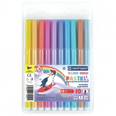 Фломастеры Centropen Colour World. Pastel, 10цв., 2мм, смываемые, блистер