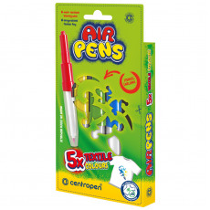 Фломастеры воздушные Centropen AirPens Textile, 05цв.+1 трафарет, картон. упаковка, европодвес