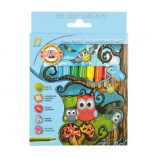 Фломастеры Koh-I-Noor Owls, 12цв., трехгранные, смываемые, картон, европодвес