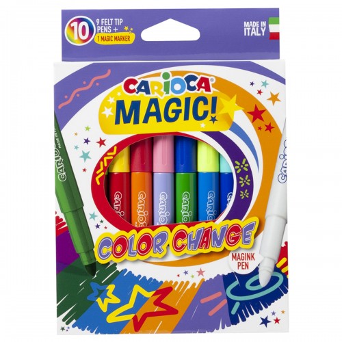 Фломастеры меняющие цвет Carioca Color Change. Magic, 09цв.+1, 10шт., картон, европодвес