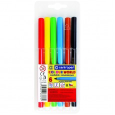 Фломастеры Centropen Colour World, 06цв., трехгранные, смываемые, блистер