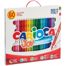 Фломастеры Carioca Joy, 60шт., 30цв., смываемые, картон, пластиковая ручка