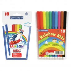 Фломастеры Centropen Rainbow Kids, 10цв., трехгранные, смываемые, ПВХ