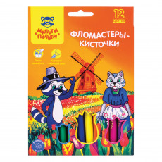 Фломастеры-кисти Мульти-Пульти Енот в Нидерландах, 12цв., смываемые, картон, европодвес