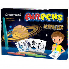 Фломастеры воздушные Centropen AirPens Metallic, 08цв.+8 трафаретов, картон. упаковка Фломастеры воздушные Centropen AirPens Metallic, 08цв.+8 трафаретов, картон. упаковка