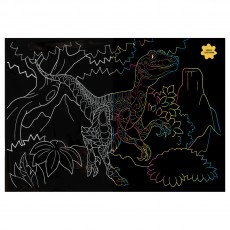 Гравюра с голографическим эффектом ТРИ СОВЫ Динозавр, А4