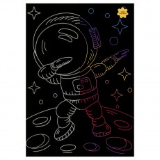 Гравюра с мультицветной основой ТРИ СОВЫ Космонавт, А5
