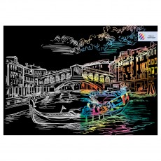 Гравюра с мультицветной основой ТРИ СОВЫ Венеция, А3
