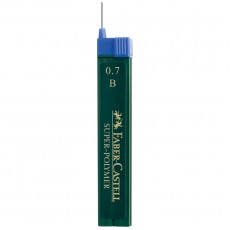 Грифели для механических карандашей Faber-Castell Super-Polymer, 12шт., 0,7мм, B