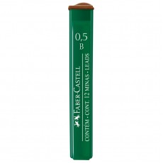 Грифели для механических карандашей Faber-Castell Polymer, 12шт., 0,5мм, B