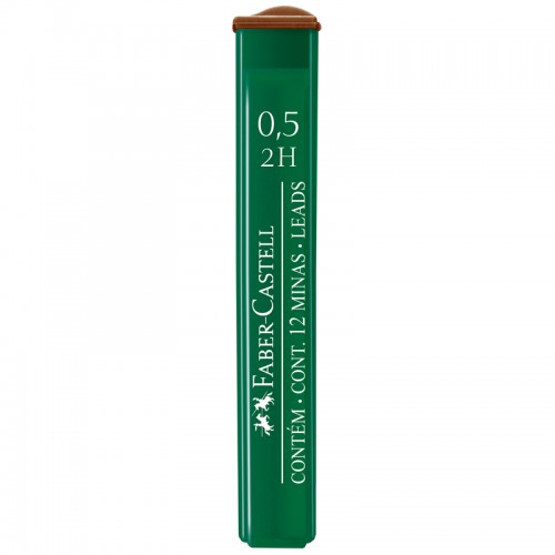 Грифели для механических карандашей Faber-Castell Polymer, 12шт., 0,5мм, 2H