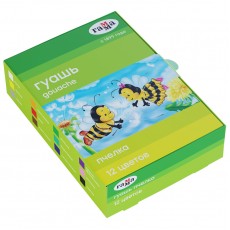 Гуашь Гамма Пчелка, 12 цветов, 20мл, картон. упаковка