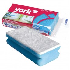 Губка для посуды York, санитарная, поролон с абразивным слоем, 13,5*7*4,3см, 1шт.