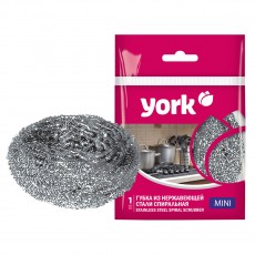 Губка для посуды York Мини, спиральная, стальная, 1шт., 6*6*3,5см