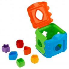 Дидактическия игрушка ТРИ СОВЫ сортер Кубик, 7 предметов (кубик, 6 формочек)
