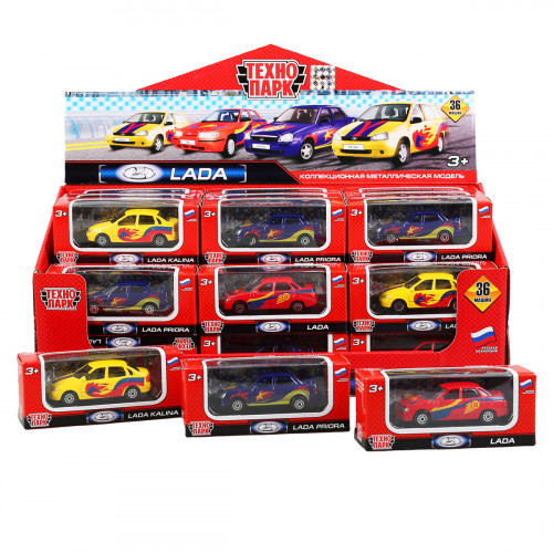 Машина игрушечная Технопарк LADA в спорт окрасе, металл. 7,5см, ассорти