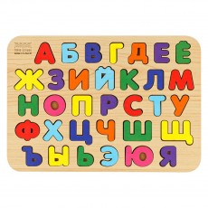 Обучающая игра ТРИ СОВЫ Рамка-вкладыш Изучаем буквы, русский алфавит, дерево, яркие цвета