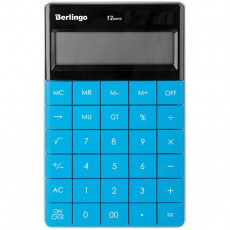 Калькулятор настольный Berlingo PowerTX, 12 разр., двойное питание, 165*105*13мм, синий