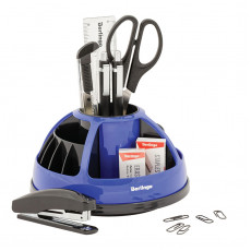 Настольный органайзер Berlingo BR, 9 предметов, вращающийся, черный/голубой