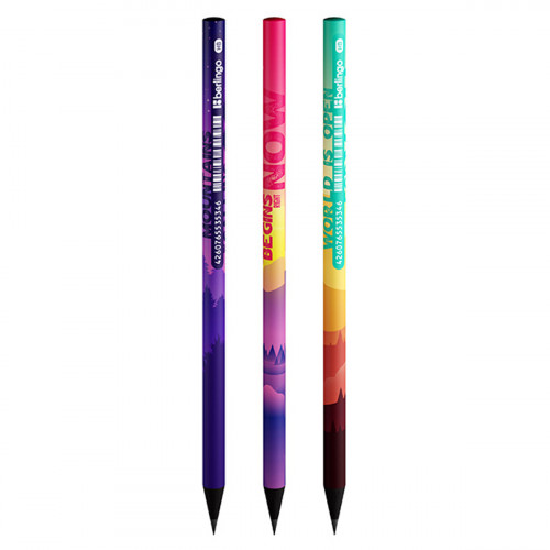 Карандаш ч/г Berlingo Scenic HB, круглый, заточен., ассорти