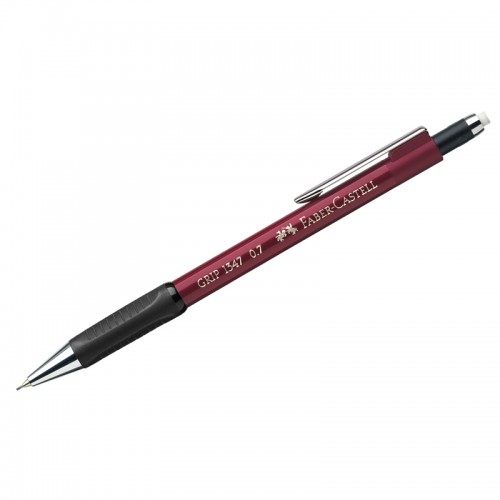 Карандаш механический Faber-Castell Grip 1347 0,7мм, B, грип, с ласт., автоподача грифеля, красный