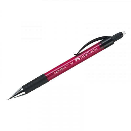 Карандаш механический Faber-Castell Grip Matic 1375 0,5мм, с ластиком, автоподача грифеля, красный