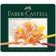 Карандаши цветные художественные Faber-Castell Polychromos, 24цв., заточен., метал. коробка