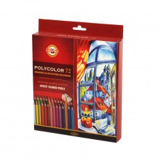 Карандаши цветные художественные Koh-I-Noor Polycolor 3837, 72цв., заточен.+ 2 точилки+3 ч/гр. кар. 1500, картон, европодвес