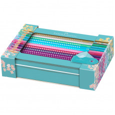 Карандаши цветные Faber-Castel Sparkle, 20цв.+точилка, трехгран., метал. короб