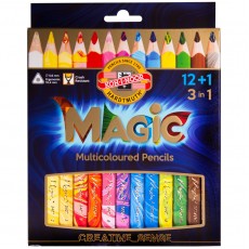 Карандаши с многоцветным грифелем Koh-I-Noor Magic, 12цв.+ карандаш-блендер, утолщенные, заточен., картон, европодвес