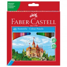 Карандаши цветные Faber-Castell Замок, 48цв., шестигр.,заточ., картон, европодвес