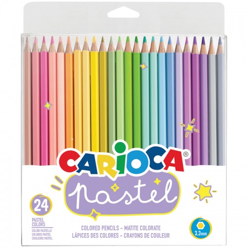 Карандаши цветные Carioca Pastel, 24цв., ПВХ, европодвес