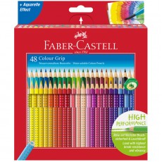 Карандаши цветные Faber-Castell Grip, 48цв., трехгран., заточен., картон., европодвес