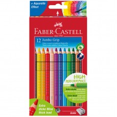 Карандаши цветные Faber-Castell Jumbo Grip, 12цв., трехгран., утолщен., заточен., картон, европодв