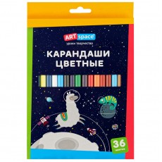 Карандаши цветные ArtSpace Космонавты, 36цв., заточен., картон, европодвес