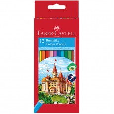 Карандаши цветные Faber-Castell Замок, 12цв., шестигр., заточ., картон, европодвес