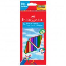 Карандаши цветные Faber-Castell Ecopen 12цв., трехгран., заточен., картон, европодвес, с точилкой